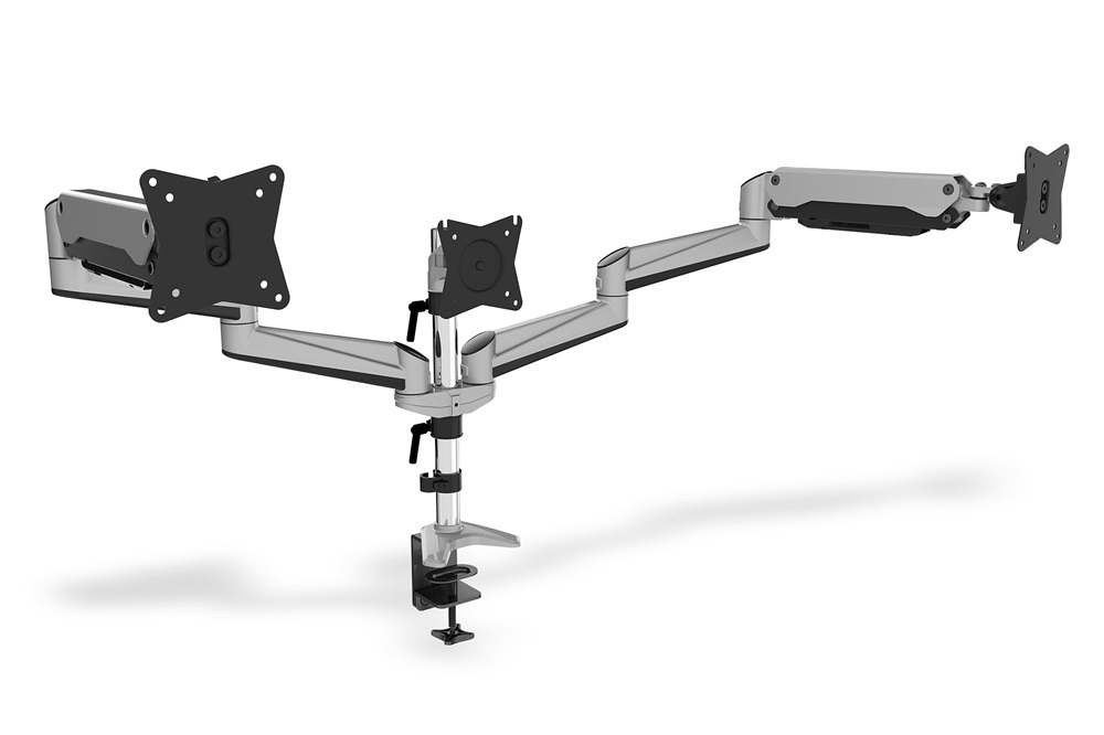 DIGITUS DA-90363 C-bilincses gázrugós univerzális (VESA 75/100) 3-as ezüst monitor tartó konzol