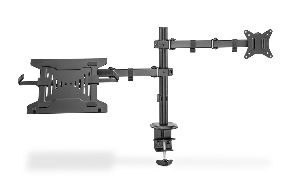 DIGITUS DA-90436 C-bilincses/gyűrűs univerzális (VESA 75 / 100) fekete monitor/notebook tartó konzol