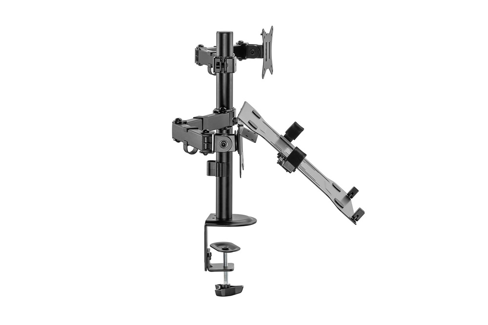 DIGITUS DA-90436 C-bilincses/gyűrűs univerzális (VESA 75 / 100) fekete monitor/notebook tartó konzol