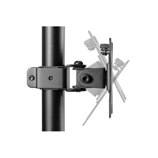DIGITUS DA-90438 C-bilincses/gyűrűs univerzális (VESA 75 / 100) 2-es fekete függőleges monitor tartó állvány