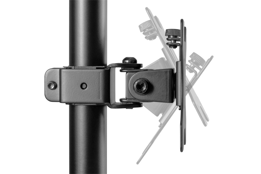 DIGITUS DA-90438 C-bilincses/gyűrűs univerzális (VESA 75/100) 2-es fekete függőleges monitor tartó állvány