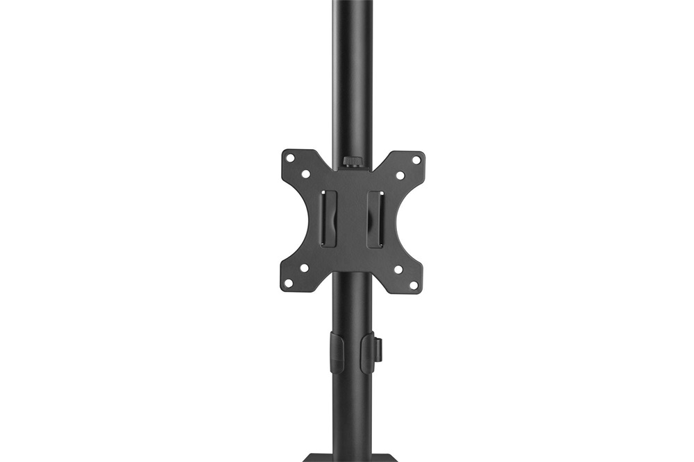 DIGITUS DA-90438 C-bilincses/gyűrűs univerzális (VESA 75/100) 2-es fekete függőleges monitor tartó állvány
