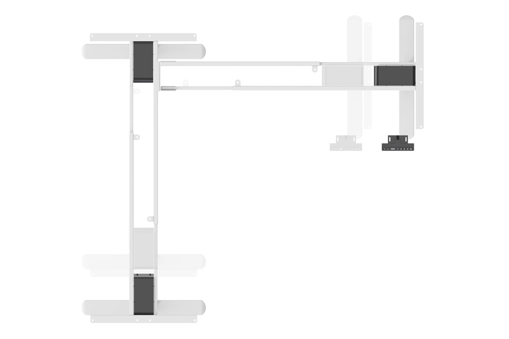 DIGITUS DA-90453 Elektromosan állítható magasságú L - alakú  fehér asztalkeret