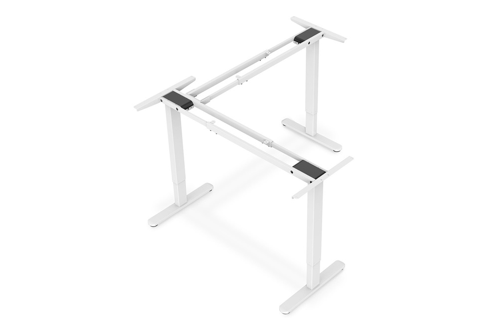 DIGITUS DA-90453 Elektromosan állítható magasságú L - alakú  fehér asztalkeret