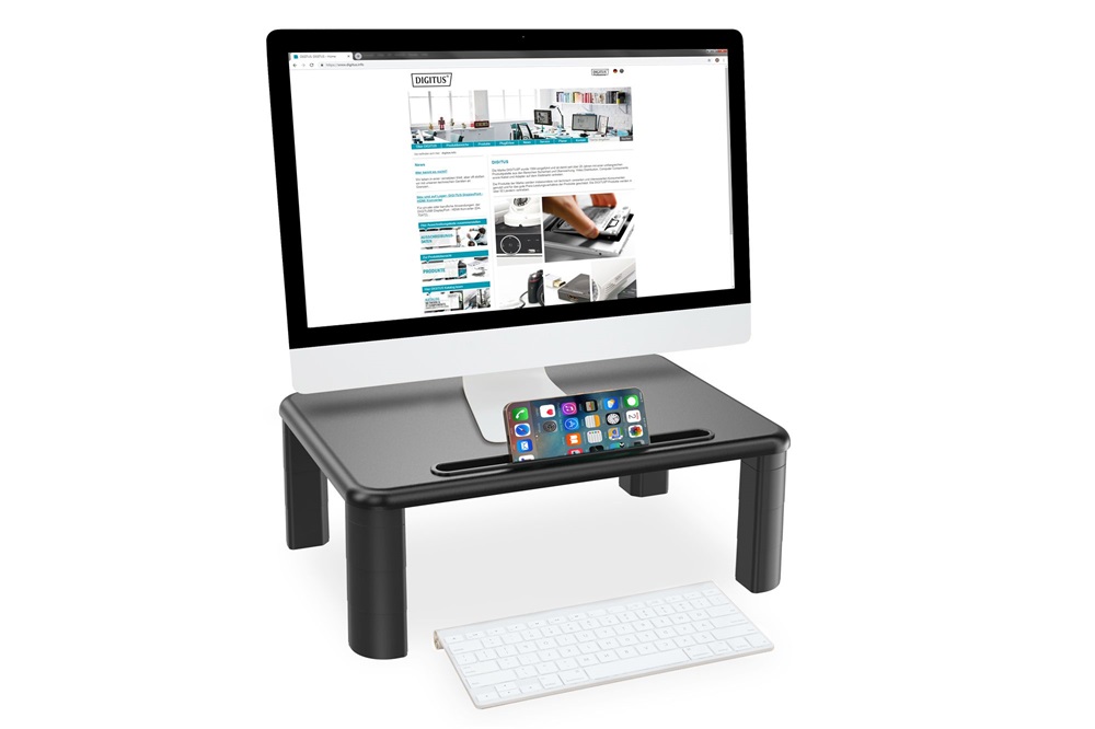 DIGITUS DA-90458 Állítható magasságú fekete monitor állvány