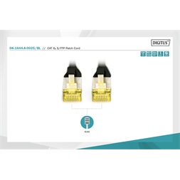 DIGITUS Cat.6A S/FTP LSZH 0,25m fekete patch kábel