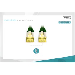 DIGITUS Cat.6A S/FTP LSZH 0,25m zöld patch kábel