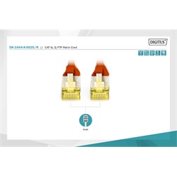 DIGITUS Cat.6A S/FTP LSZH 0,25m piros patch kábel