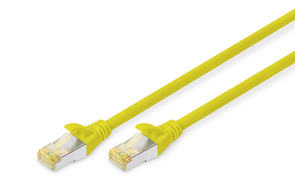 DIGITUS Cat.6A S/FTP LSZH 0,25m sárga patch kábel