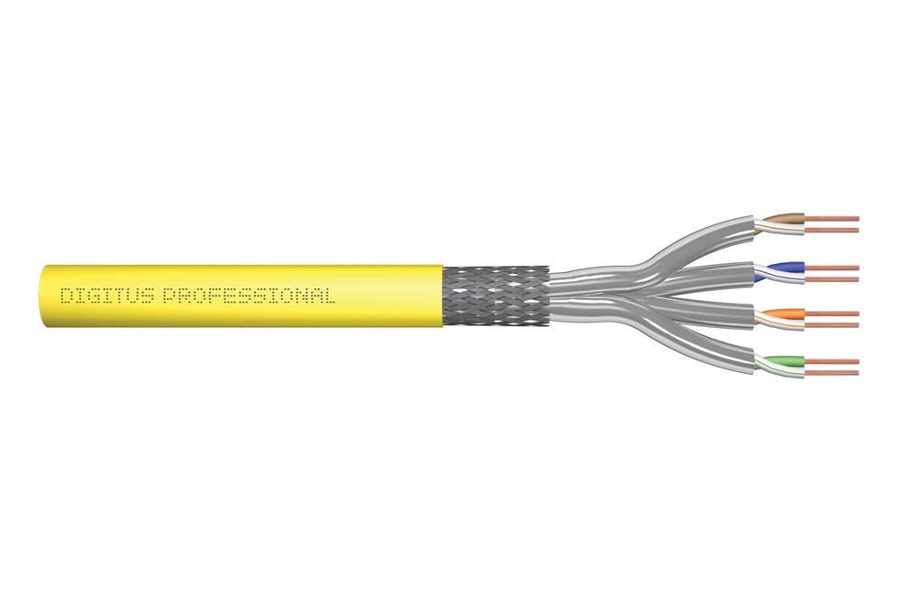 DIGITUS DK-1743-A-VH-1 Cat.7A S/FTP 1500MHz Dca LSZH 100m sárga fali kábel