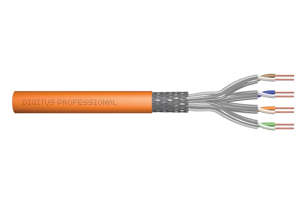 DIGITUS DK-1743-VH-025 Cat.7 S/FTP 1200MHz Dca LSZH 25m narancssárga fali kábel
