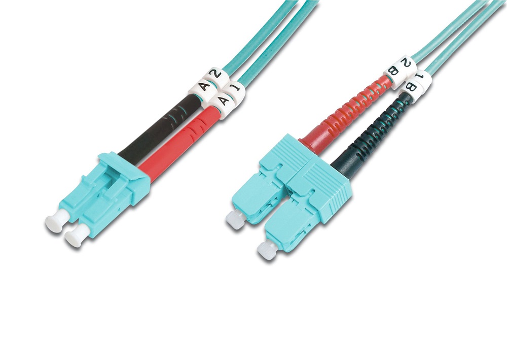 DIGITUS DK-2532-01/3 Duplex 2xLC + 2xSC multimodusú OM3 50/125 LSOH 1m optikai patch kábel