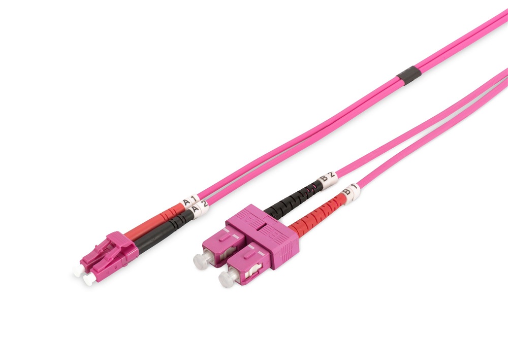 DIGITUS DK-2532-10-4 Duplex 2xSC + 2xLC multimodusú OM4 50/125 LSOH 10m optikai patch kábel