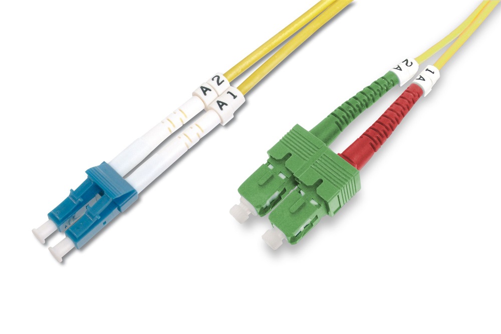 DIGITUS DK-292SCA3LC-01 Duplex 2xSC(APC) + 2xSC(PC) monomódusú OS2 9/125 LSOH 1m optikai patch kábel