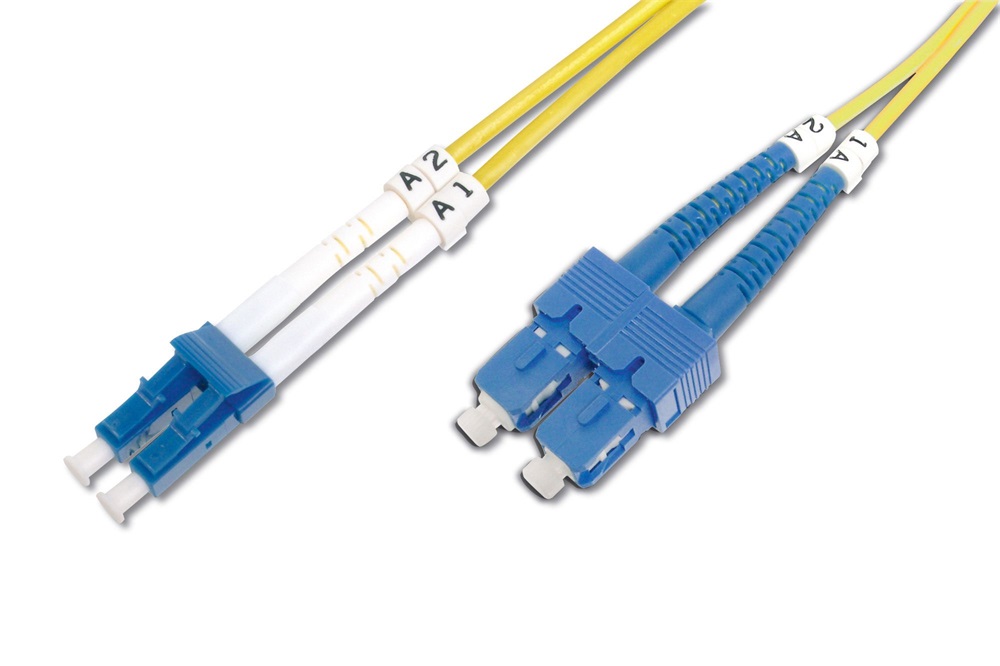 DIGITUS DK-2932-01 Duplex 2xLC + 2xSC monomódusú OS2 9/125 LSOH 1m optikai patch kábel