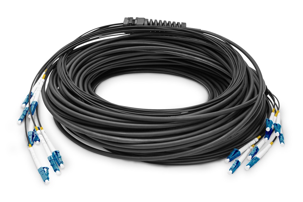 DIGITUS DK-2A338U030BK-BBB 8 szálas 8x LC/UPC 9/125 monomódusú OS2 Dca kültéri/beltéri előszerelt optikai kábel 30m