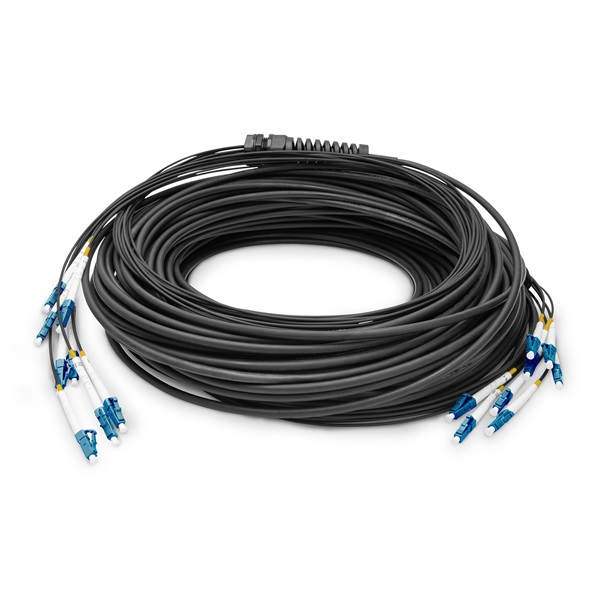 DIGITUS DK-2A33CU050BK-BBB 12 szálas 12x LC/UPC 9/125 monomódusú OS2 Dca kültéri/beltéri előszerelt optikai kábel 50m