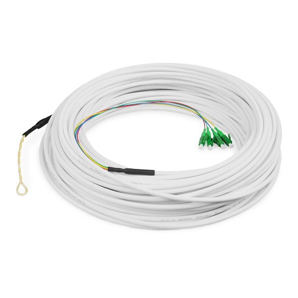 DIGITUS DK-3904LCA-50 4 szálas 4x LC/APC 9/125 monomódusú OS2 Dca beltéri előszerelt FTTH Drop kábel 50m