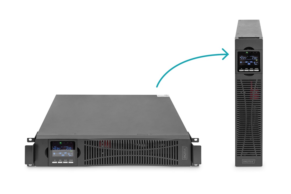 DIGITUS DN-170096 3000VA 3000W fekete online rack szünetmentes tápegység