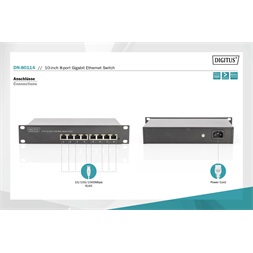 DIGITUS DN-80114 10" 8x GbE Lan port nem menedzselhető Switch