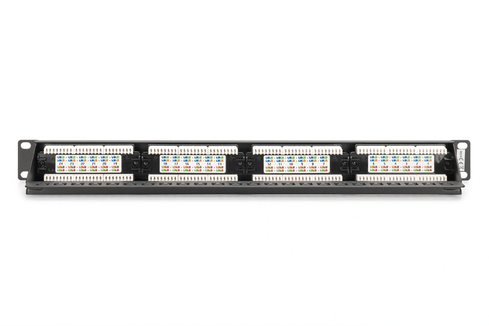 DIGITUS DN-91624U-CR 19" 1U 24port Cat.6 kompakt fekete árnyékolatlan Patch Panel