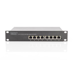 DIGITUS DN-95317 10" 8x GbE Lan Poe (80W) nem menedzselhető Switch