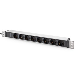 DIGITUS DN-95428 1U rack alu 8 schuko dugaljas C20-as tápcsatlakozós hálózati elosztó