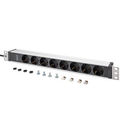 DIGITUS DN-95428 1U rack alu 8 schuko dugaljas C20-as tápcsatlakozós hálózati elosztó
