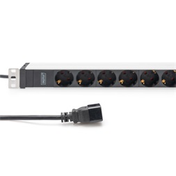 DIGITUS DN-95428 1U rack alu 8 schuko dugaljas C20-as tápcsatlakozós hálózati elosztó