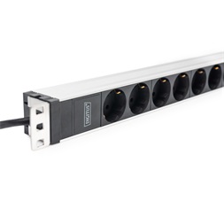 DIGITUS DN-95428 1U rack alu 8 schuko dugaljas C20-as tápcsatlakozós hálózati elosztó