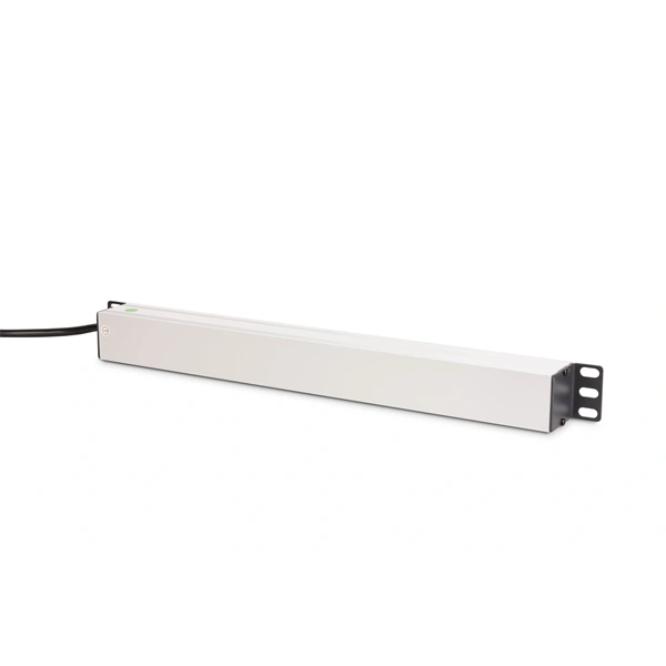DIGITUS DN-95436 19" 1U PDU 250V 16A 8xCEE7/3 aljzat CEE7/7 csatlakozó kapcsolóval túlterhelés védelemmel 2M elosztósor