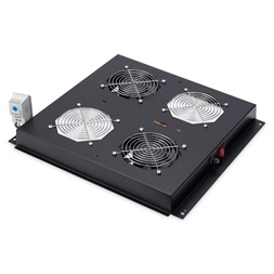 DIGITUS DN-19 FAN-2-B-N 2-es termosztátos fekete tetőventilátor Unique/Dynamic Basic rackszekrényhez