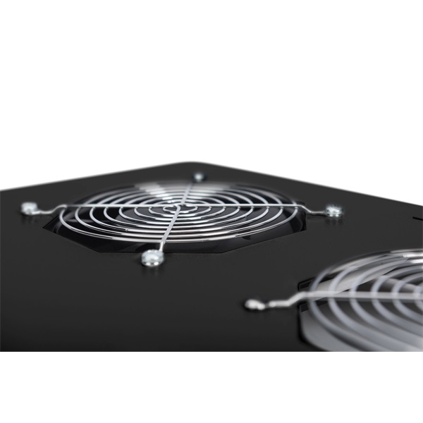 DIGITUS DN-19 FAN-2-B-N 2-es termosztátos fekete tetőventilátor Unique/Dynamic Basic rackszekrényhez