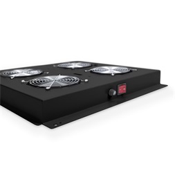 DIGITUS DN-19 FAN-2-B-N 2-es termosztátos fekete tetőventilátor Unique/Dynamic Basic rackszekrényhez