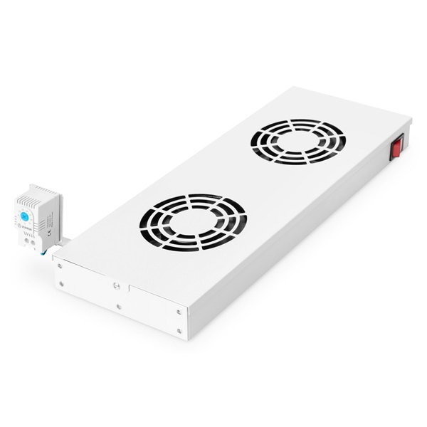 DIGITUS DN-19 FAN-2-HO 2-es termosztátos szürke tető/fiók ventilátor