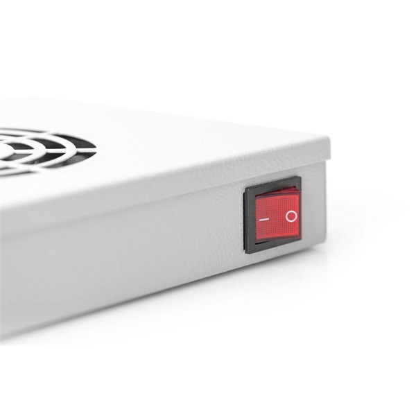 DIGITUS DN-19 FAN-2-HO 2-es termosztátos szürke tető/fiók ventilátor