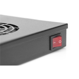 DIGITUS DN-19 FAN-2-HO-SW 2-es termosztátos fekete tető/fiók ventilátor