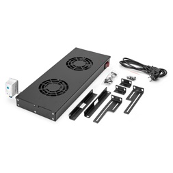 DIGITUS DN-19 FAN-2-HO-SW 2-es termosztátos fekete tető/fiók ventilátor