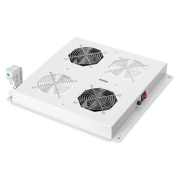 DIGITUS DN-19 FAN-2-N 2-es termosztátos szürke tetőventilátor Unique/Dynamic Basic rackszekrényhez