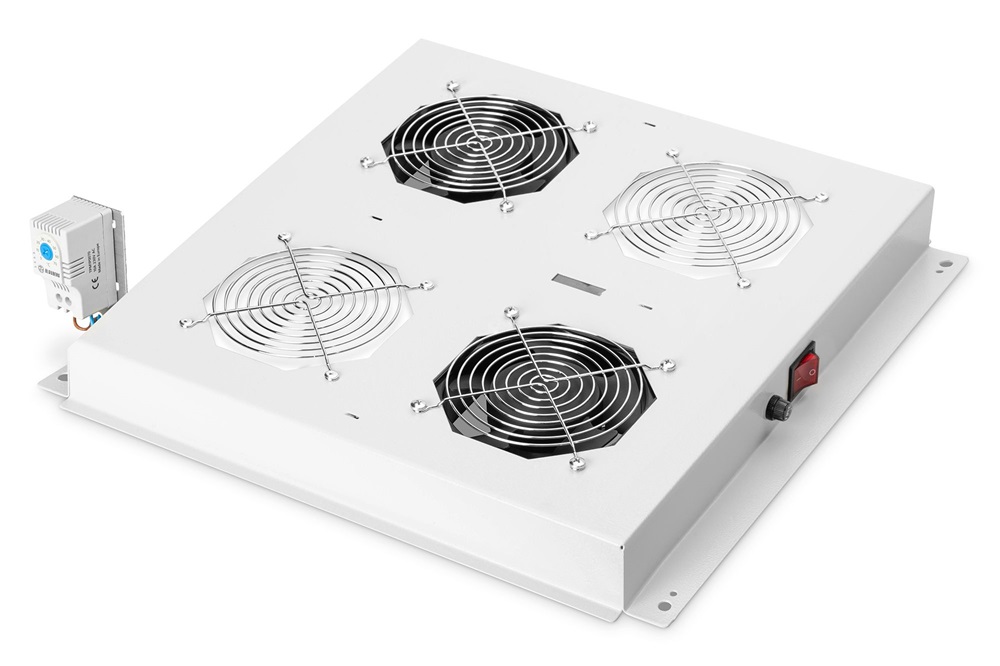 DIGITUS DN-19 FAN-2-N 2-es termosztátos szürke tetőventilátor Unique/Dynamic Basic rackszekrényhez