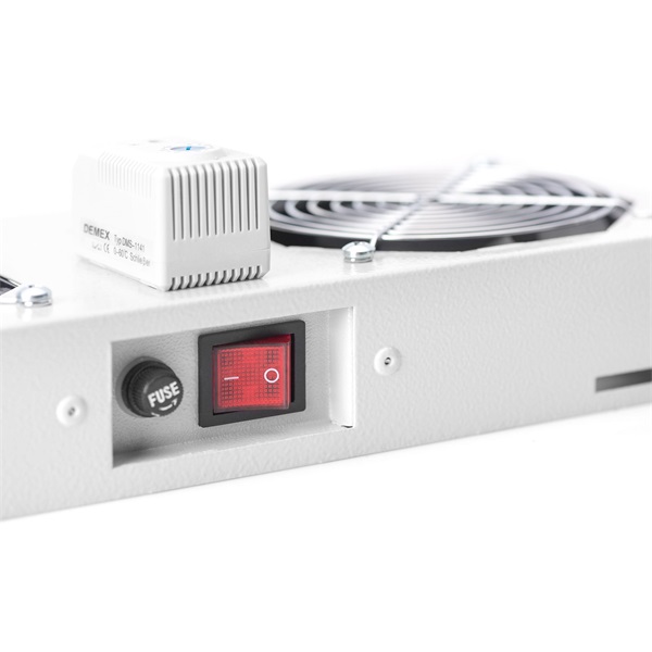 DIGITUS DN-19 FAN-2-WM-T 2-es termosztátos szürke tetőventilátor Unique/Dynamic/SOHO rackszekrényhez