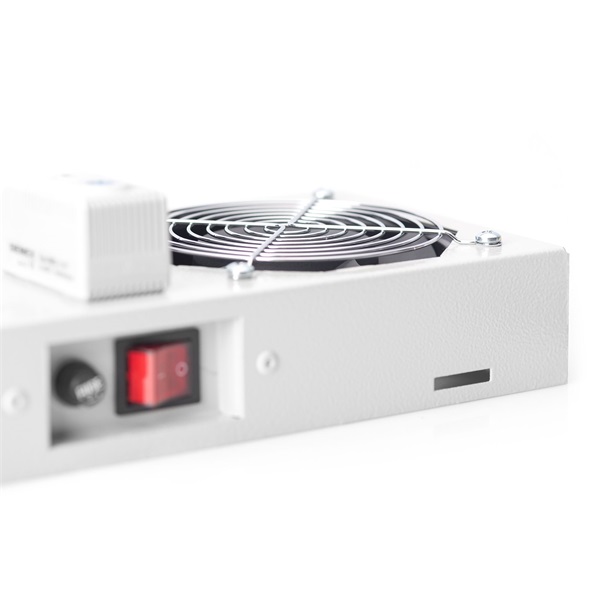 DIGITUS DN-19 FAN-2-WM-T 2-es termosztátos szürke tetőventilátor Unique/Dynamic/SOHO rackszekrényhez