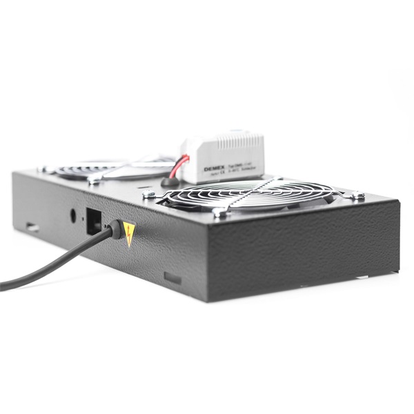 DIGITUS DN-19 FAN-2-WM-T-SW 2-es termosztátos fekete tetőventilátor Unique/Dynamic/SOHO rackszekrényhez