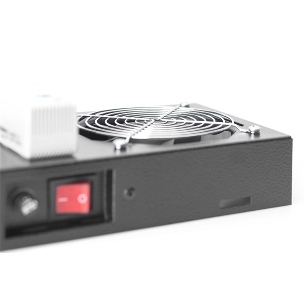 DIGITUS DN-19 FAN-2-WM-T-SW 2-es termosztátos fekete tetőventilátor Unique/Dynamic/SOHO rackszekrényhez
