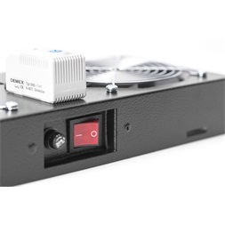 DIGITUS DN-19 FAN-2-WM-T-SW 2-es termosztátos fekete tetőventilátor Unique/Dynamic/SOHO rackszekrényhez