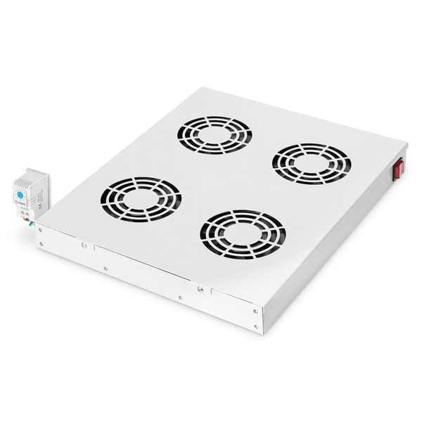 DIGITUS DN-19 FAN-4-HO 4-es termosztátos szürke fiók/tető ventilátor