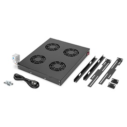 DIGITUS DN-19 FAN-4-HO-SW  4-es termosztátos fekete fiók/tető ventilátor