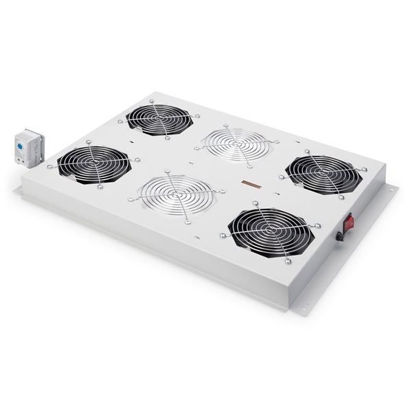 DIGITUS DN-19 FAN-4-SRV 4-es termosztátos szürke tetőventilátor Unique szerverszekrényhez