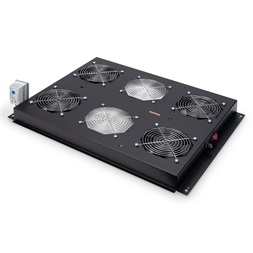 DIGITUS DN-19 FAN-4-SRV-B  4-es termosztátos fekete tetőventilátor Unique szerverszekrényhez