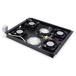 DIGITUS DN-19 FAN-4-SRV-B  4-es termosztátos fekete tetőventilátor Unique szerverszekrényhez